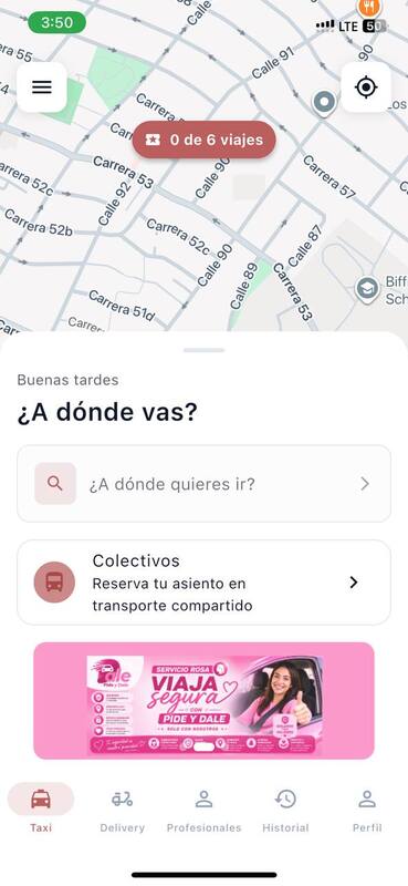 App Pide y Dale para pasajeros
